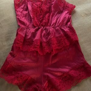 Red Camisole Set Size S